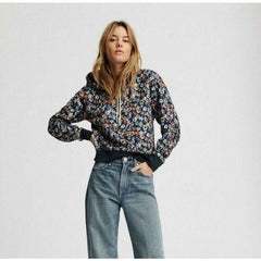 Rag & Bone Floral Print Hoodie Sweatshirt