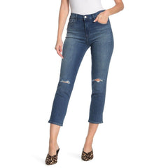J Brand Ruby High Rise Crop Cigarette Catch Destruct Jeans