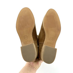 Michael Kors Brown Perforated Suede Leather Ankle Boots