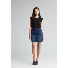 Hudson Jeans Lulu Nightfall Raw Hem Lace Denim Skirt
