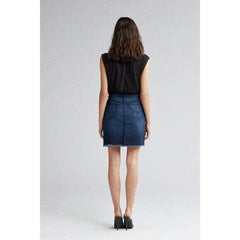 Hudson Jeans Lulu Nightfall Raw Hem Lace Denim Skirt