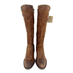 BORN Basil Tobacco Distressed Brown Suede Leather Riding Boots