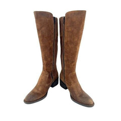 BORN Basil Tobacco Distressed Brown Suede Leather Riding Boots