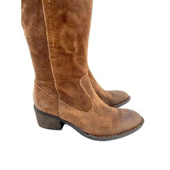 BORN Basil Tobacco Distressed Brown Suede Leather Riding Boots