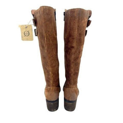 BORN Basil Tobacco Distressed Brown Suede Leather Riding Boots