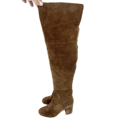 Via Spiga Finlay Brown Suede Leather Over the Knee Boots