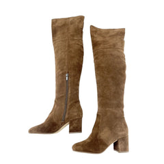 Via Spiga Finlay Brown Suede Leather Over the Knee Boots