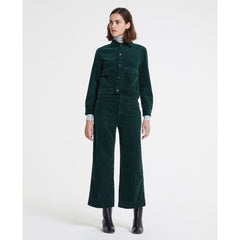 AG Adriano Goldschmied The Etta Green Corduroy Wide Leg Cropped Pants