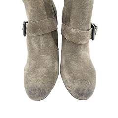Vince Camuto Simlee Grey Wild Mushroom Suede Leather Ankle Boots