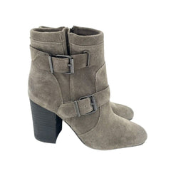 Vince Camuto Simlee Grey Wild Mushroom Suede Leather Ankle Boots