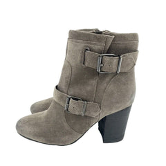 Vince Camuto Simlee Grey Wild Mushroom Suede Leather Ankle Boots
