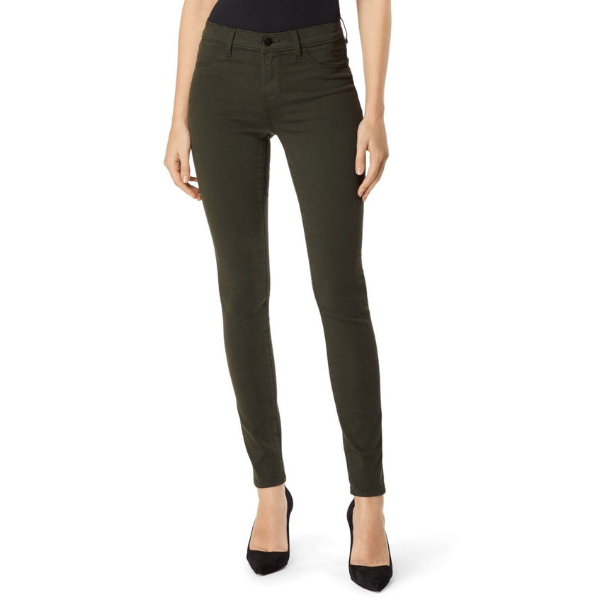 J Brand 485 Ivy Vine Green Super Skinny Sateen Jeans