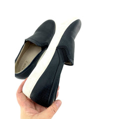 Naturalizer Marianne Perforated Leather Black Loafers - PRE-OWNED