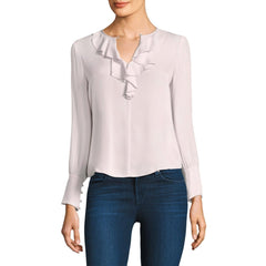 Rebecca Taylor Silk Ruffle Neck Blouse