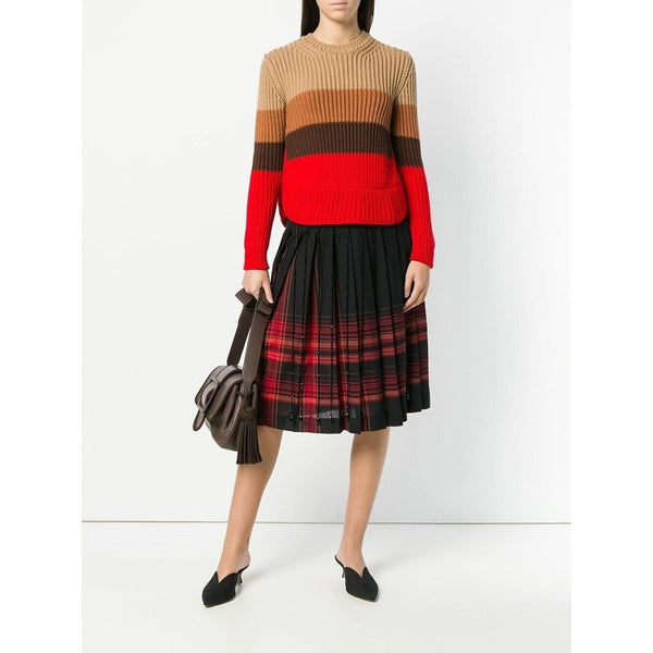 Marco De Vicenzo Wool Knit Sweater Red Brown Camel