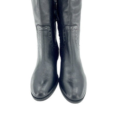 Sam Edelman Soft Studded Leather Tall Riding Black Boots
