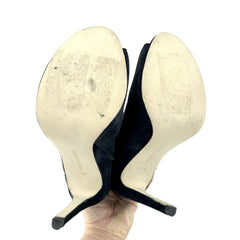 Rebecca Minkoff Ridley Black Suede Leather Peep Toe Booties - PRE-OWNED