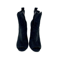 Rebecca Minkoff Ridley Black Suede Leather Peep Toe Booties - PRE-OWNED