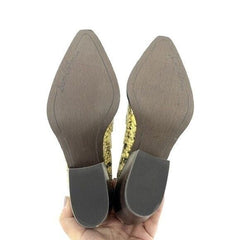 Sam Edelman Yellow Snake Print Western Ankle Boots