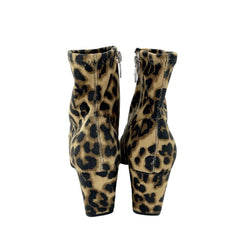 Marc Fisher Leopard Print Faux Suede Block Heel Ankle Boots