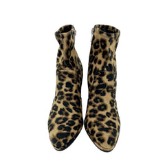 Marc Fisher Leopard Print Faux Suede Block Heel Ankle Boots
