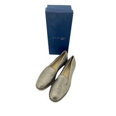 Vicini Tapeet Gold Leather Loafer Flats