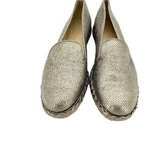 Vicini Tapeet Gold Leather Loafer Flats