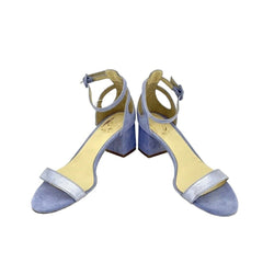 Icone Lilac Suede Leather Block Heels Open Toe Sandals