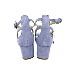 Icone Lilac Suede Leather Block Heels Open Toe Sandals