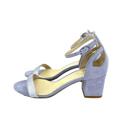 Icone Lilac Suede Leather Block Heels Open Toe Sandals