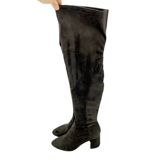 Marc Fisher Jayne Grey Faux Suede Over the Knee Boots