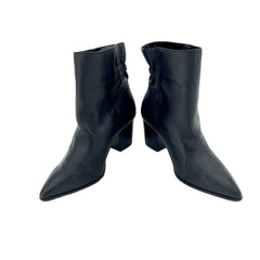 Sole Society Maelyn Black Soft Leather Ankle Booties - PRE-OWNED