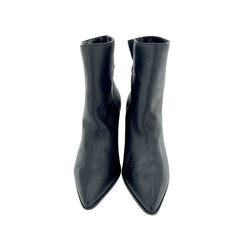 Sole Society Maelyn Black Soft Leather Ankle Booties - PRE-OWNED