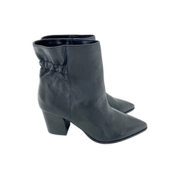 Sole Society Maelyn Black Soft Leather Ankle Booties - PRE-OWNED