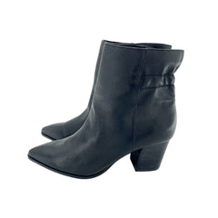 Sole Society Maelyn Black Soft Leather Ankle Booties - PRE-OWNED