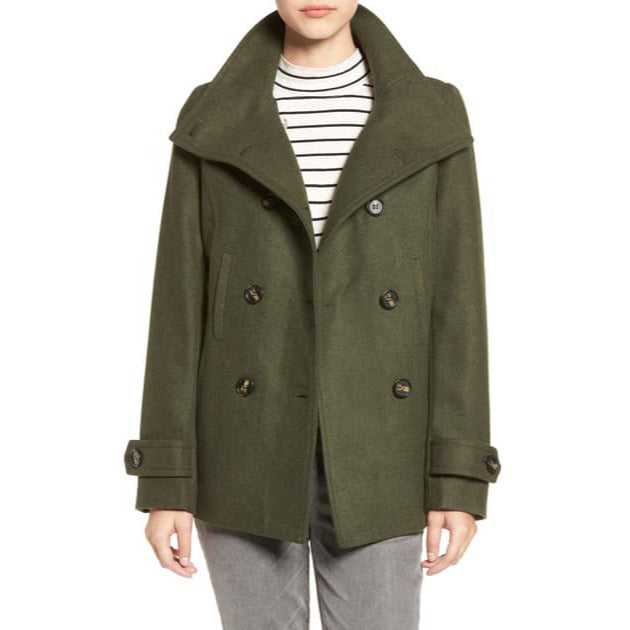Thread & Supply Double Breasted Hunter Green Peacoat