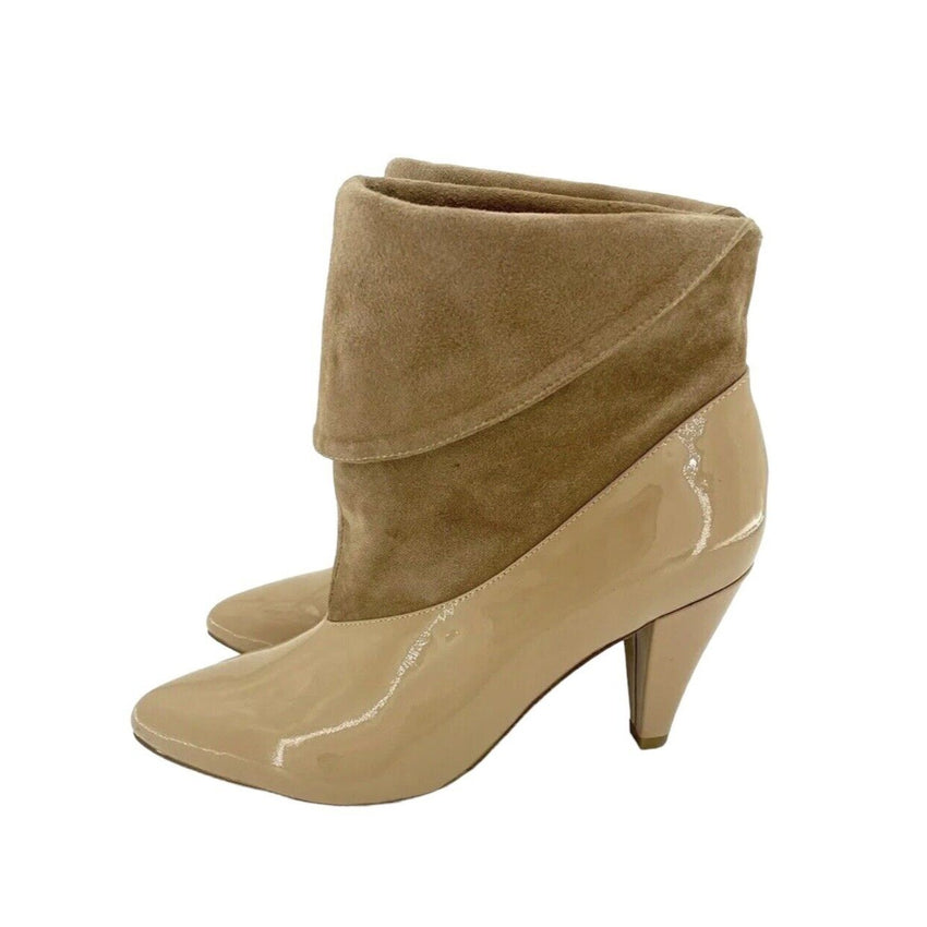 Jeffrey Campbell Rabiosa Patent Leather and Suede Ankle Booties
