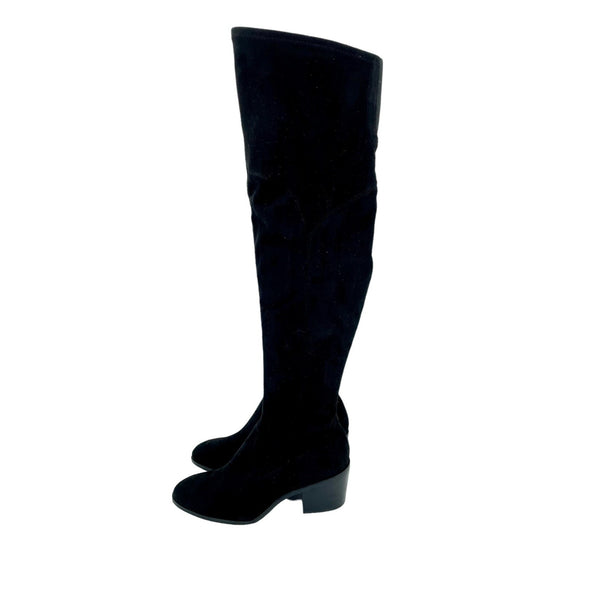 Marc Fisher Black Faux Suede Knee High Boots