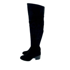 Marc Fisher Black Faux Suede Knee High Boots