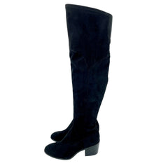 Marc Fisher Black Faux Suede Knee High Boots