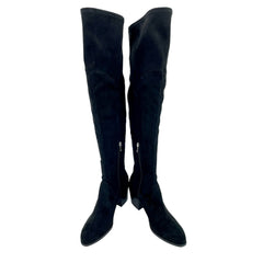 Marc Fisher Black Faux Suede Knee High Boots