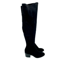 Marc Fisher Black Faux Suede Knee High Boots