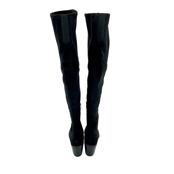 Marc Fisher Black Faux Suede Knee High Boots