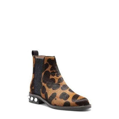 Louise Et Cie Embellished Heel Animal Print Calf Hair Chelsea Boots