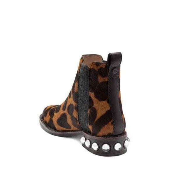 Louise Et Cie Embellished Heel Animal Print Calf Hair Chelsea Boots
