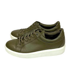 ECCO Mens Soft 9 II Sneakers Leather Tarmac Olive Green - PRE-OWNED