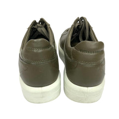 ECCO Mens Soft 9 II Sneakers Leather Tarmac Olive Green - PRE-OWNED