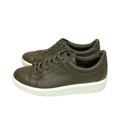 ECCO Mens Soft 9 II Sneakers Leather Tarmac Olive Green - PRE-OWNED