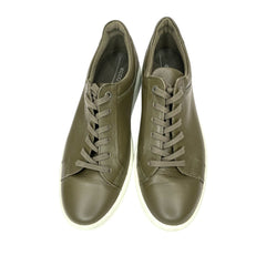 ECCO Mens Soft 9 II Sneakers Leather Tarmac Olive Green - PRE-OWNED