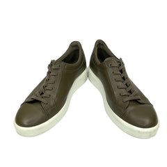 ECCO Mens Soft 9 II Sneakers Leather Tarmac Olive Green - PRE-OWNED